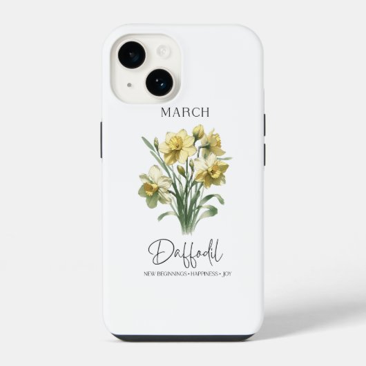 誕生月花3月水仙 iPhoneケース (裏面)