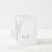 誕生月花5月花ゆり誕生日プレゼントママ フロストグラスマグカップ (正面左)