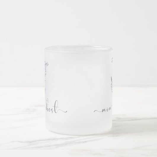 誕生月花5月花ゆり誕生日プレゼントママ フロストグラスマグカップ (中央)