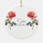 誕生月花6月バラ セラミックオーナメント (裏面)
