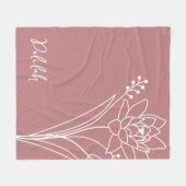 誕生月花7月書名 フリースブランケット (正面(横))