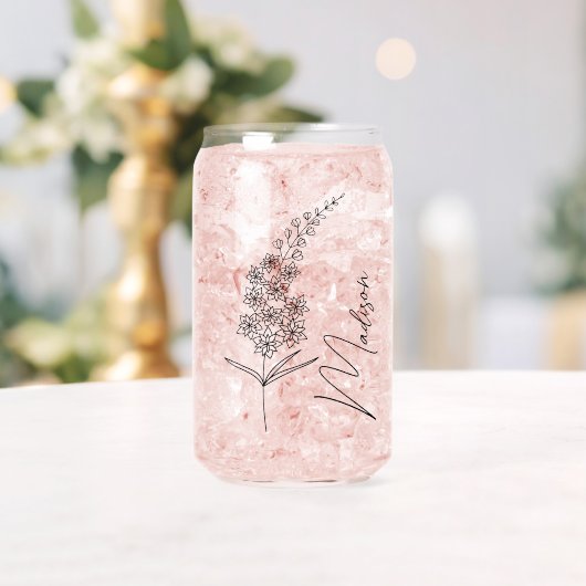 誕生月花7月Lankspin Bridesmaidギフト ガラス缶 (インサイチュ (ウェディング))