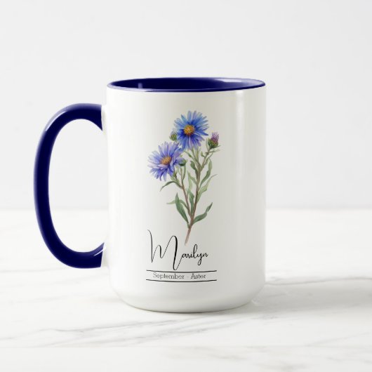 誕生月花9月アスターマグ マグカップ (左)