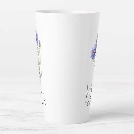 誕生月花9月アスター カフェラテマグ (正面)