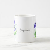 誕生月2月バイオレット花名 コーヒーマグカップ (中央)