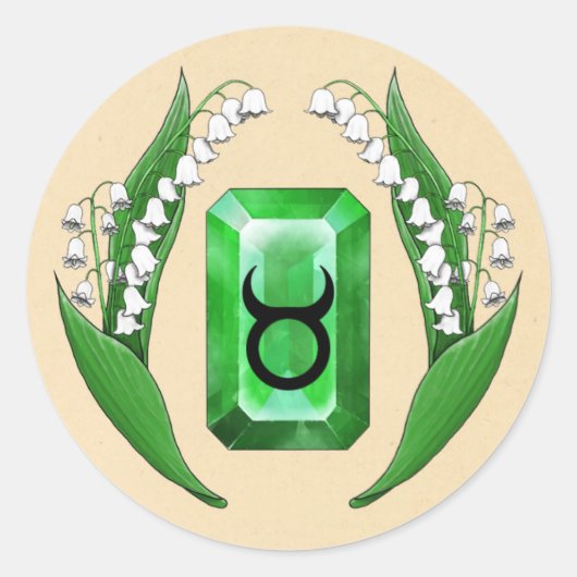 誕生月5月タウラス ラウンドシール (正面)