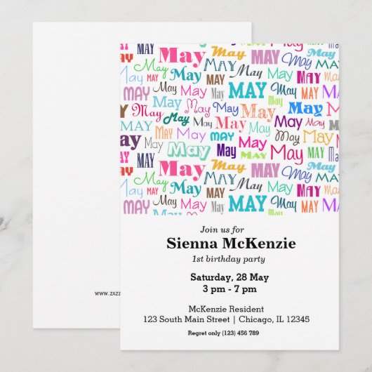 誕生月 5月 招待状 (正面/裏面)