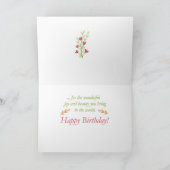 誕生母の水の色の花の宗教誕生日 カード (内部)