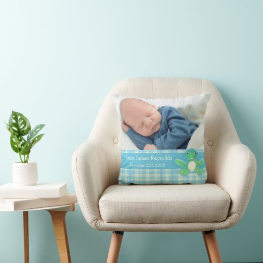 誕生生まれたばかりのギフト少年ブルーカエル枕 クッション (椅子)