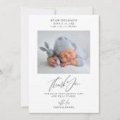 誕生生まれたばかりの発表の写真サンキューカード サンキューカード (正面)