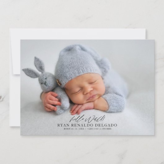 誕生生まれたばかりの発表4 – 写真サンキューカード サンキューカード (正面)