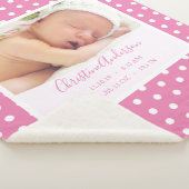 誕生生まれたばかりの統計と写真を持つベビーガール シェルパブランケット (3/4)