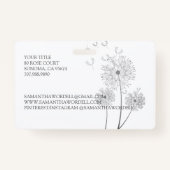 誕生産科図解入りの、写真付きの花 バッジ (裏面)