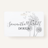 誕生産科図解入りの、写真付きの花 バッジ (正面)