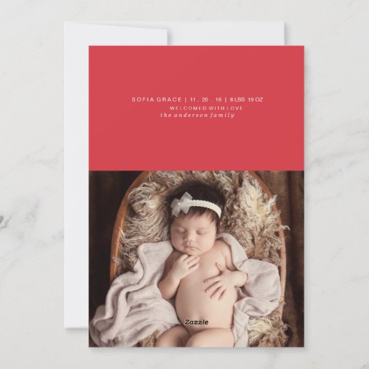 誕生発表クリスマスカード シーズンカード (裏面)