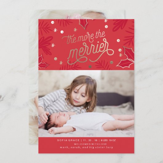 誕生発表クリスマスカード シーズンカード (正面/裏面)