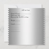 誕生発表シルバーフォトフレーム弓 案内状 (裏面)