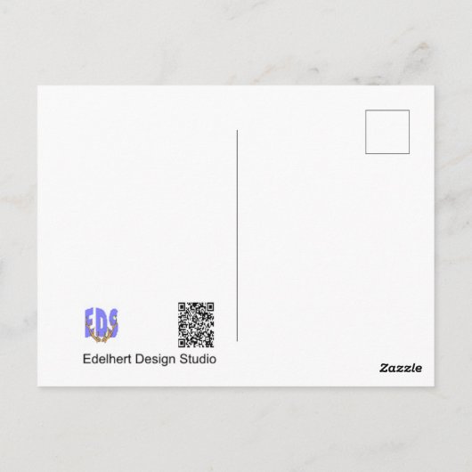 誕生発表ストーク&男の赤ちゃんはがき ポストカード (裏面)