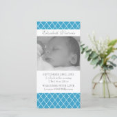 誕生発表ダイヤモンドパターンフォトカード 案内状 (スタンド正面)