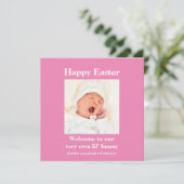 誕生発表ハッピーイースターフォトガールピンク シーズンカード (スタンド正面)