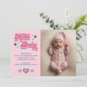 誕生発表レトロGroovy Helloベビーカード 案内状 (スタンド正面)