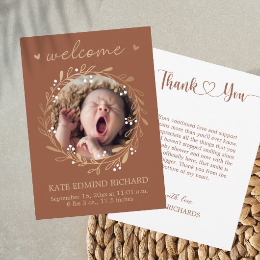 誕生発表写真ウェルカムベビー 案内状