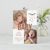 誕生発表写真ベビーシャワーありがとう 案内状 (スタンド正面)