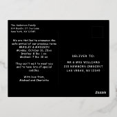 誕生発表写真ポストカードウォンマートフォイル 箔招待状ポストカード (裏面)