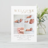 誕生発表写真数々の金ゴールド幾何学的 サンキューカード (スタンド正面)