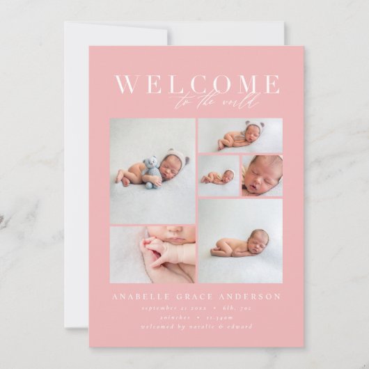 誕生発表写真数々の金ゴールド幾何学的 サンキューカード (正面)