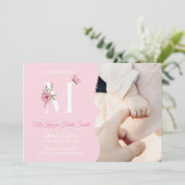 誕生発表女の子イニシャルM 招待状 (スタンド正面)