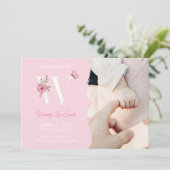 誕生発表女の子イニシャルW 招待状 (スタンド正面)