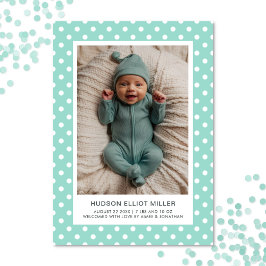 誕生発表水玉模様アクアモダンカード 案内状