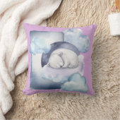 誕生発表眠いクマテーマ装飾用クッション クッション (ブランケット)