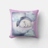 誕生発表眠いクマテーマ装飾用クッション クッション (正面)