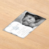 誕生発表 |ボーイフォト(紋章の)フラ・ダ・リクロス アクリル招待状 (レイダウン)