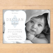 誕生発表 |ボーイフォト(紋章の)フラ・ダ・リクロス アクリル招待状 (正面)