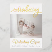 誕生発表 箔招待状 (正面)