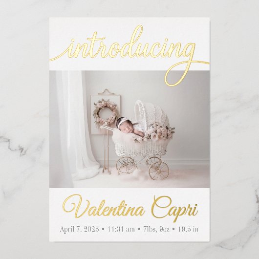 誕生発表 箔招待状 (正面)