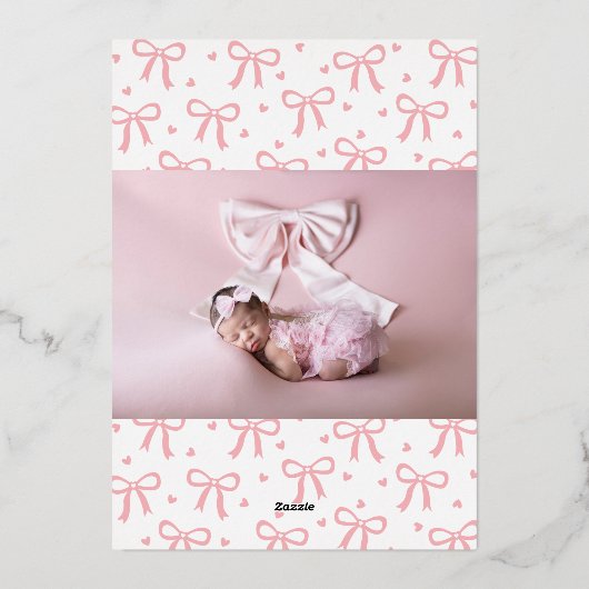 誕生発表 箔招待状 (裏面)