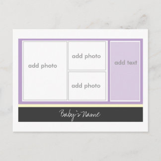 誕生発表：紫 案内ポストカード