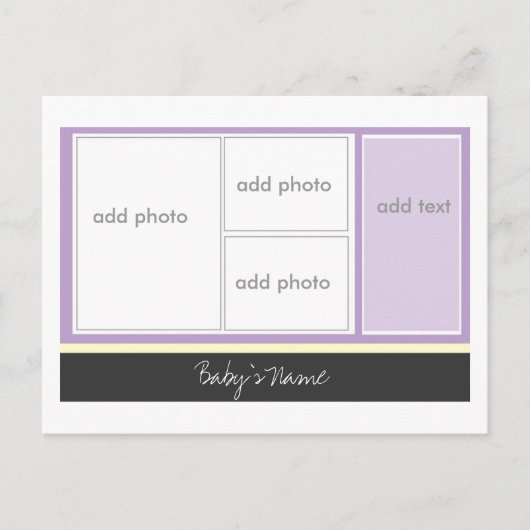 誕生発表：紫 案内ポストカード (正面)