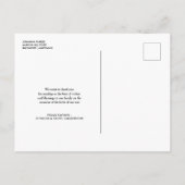 誕生発表Helloスクリプトモダンの写真 案内ポストカード (裏面)