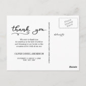 誕生発表Thank You Script カジュアルPhoto ポストカード (裏面)