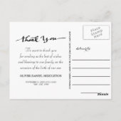 誕生発表Thank You Script モダンPhoto ポストカード (裏面)