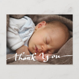 誕生発表Thank You Script モダンPhoto ポストカード