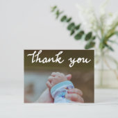 誕生発表Thank You Script モダンPhoto ポストカード (スタンド正面)