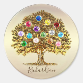 誕生石ファミリーツリーファミリー名ギフトラッピング ラウンドシール