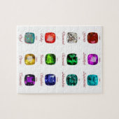 誕生石図、宝石グラフ、12か月 ジグソーパズル (横)