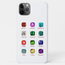 誕生石図， 12ヶ月の宝石， iPhoneケース iPhone 11 Pro Maxケース